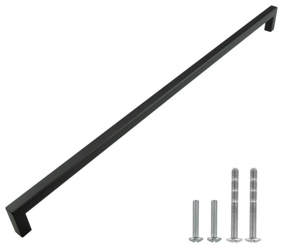 Matte Black Handle Pull 16-1/2" (420mm) Hole Centers, 16-7/8" Overall Length