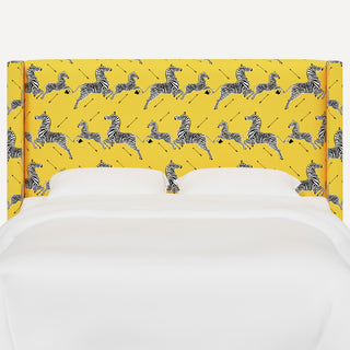 Red from Scalamandre Queen Hudson Headboard, Zebras Sunbeam