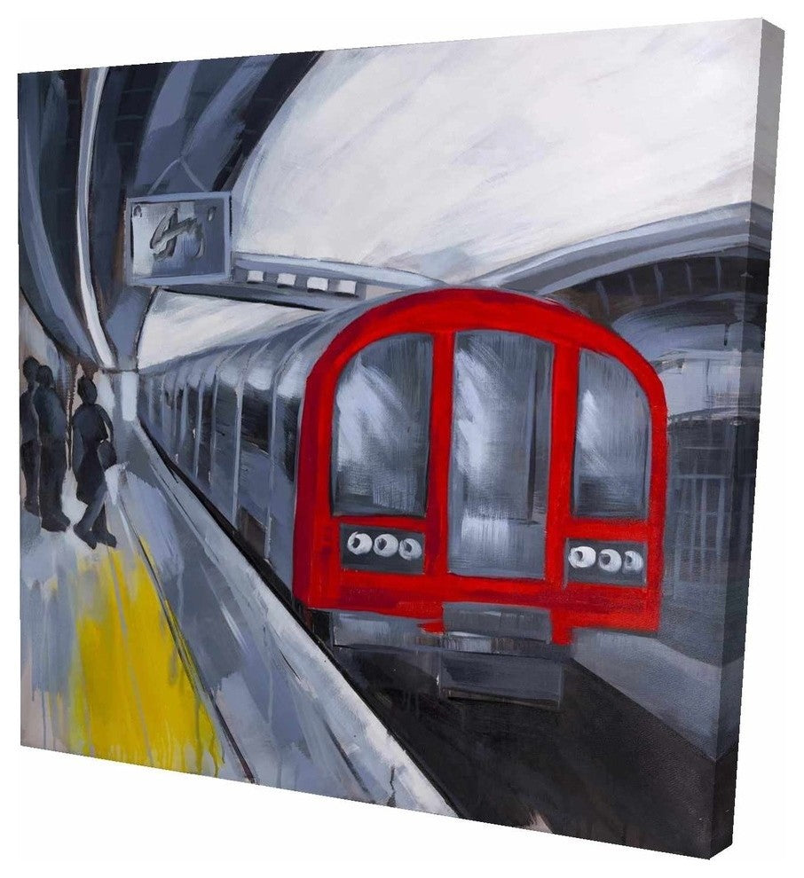 People Waiting For the Metro, Fine Art Gallery Wrapped Canvas, 24"x24"