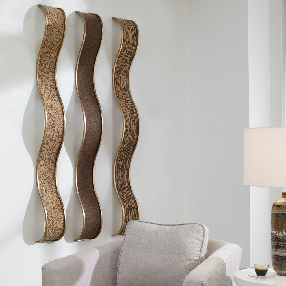 Uttermost Valdivia Serpentine Wall Decor, 3-Piece Set