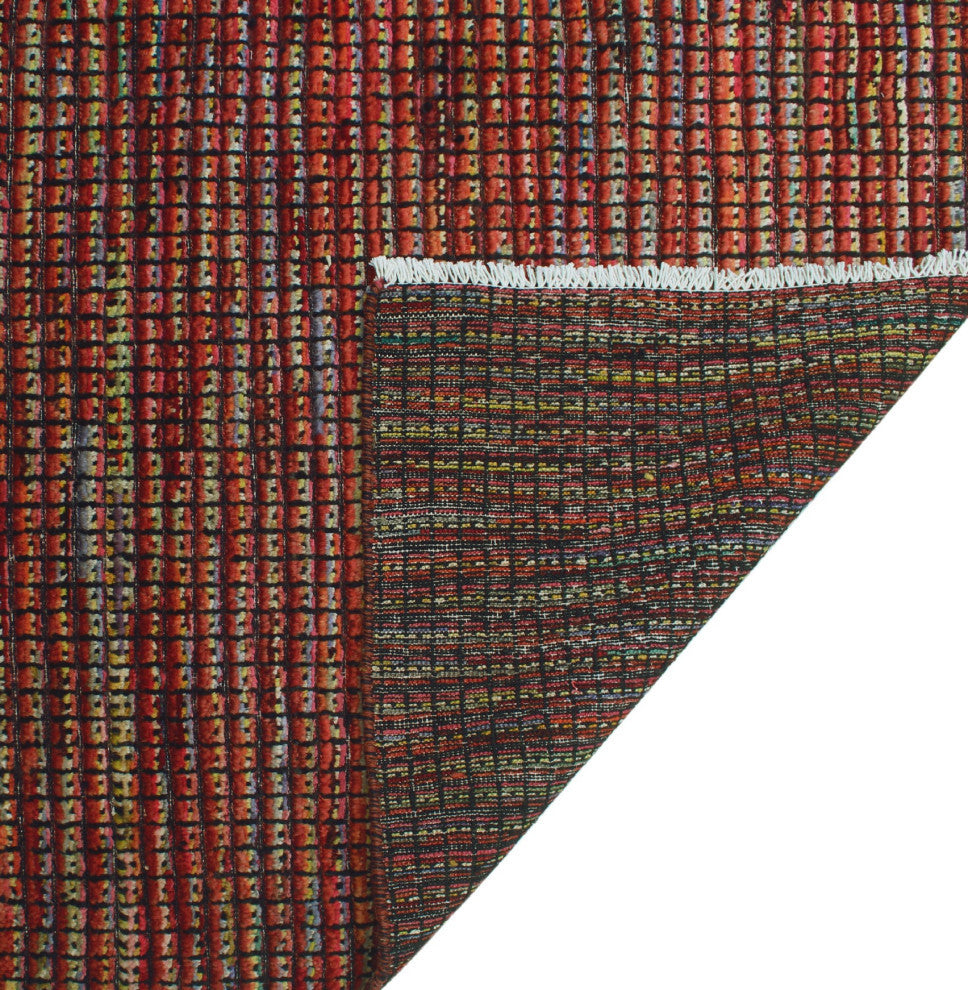 High-Low Chobi Stewart Blue Rug, 5'7x8'5