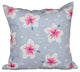 Hibiscus Blooms, Floral Print Pillow, Gray, 16"x16"