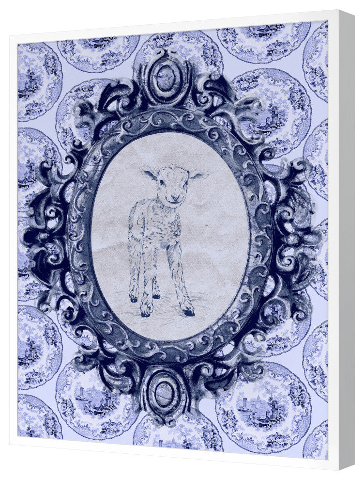 Toile Lamb Fine Art Print, White, 36"x27"