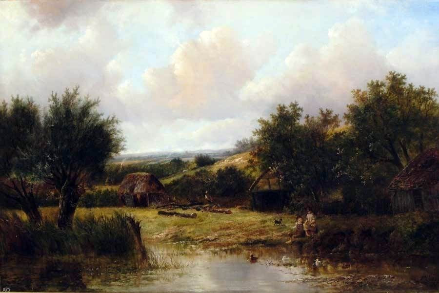 Joseph Thors On a Farmstead, 18"x27" Gallery Wrapped Canvas Print