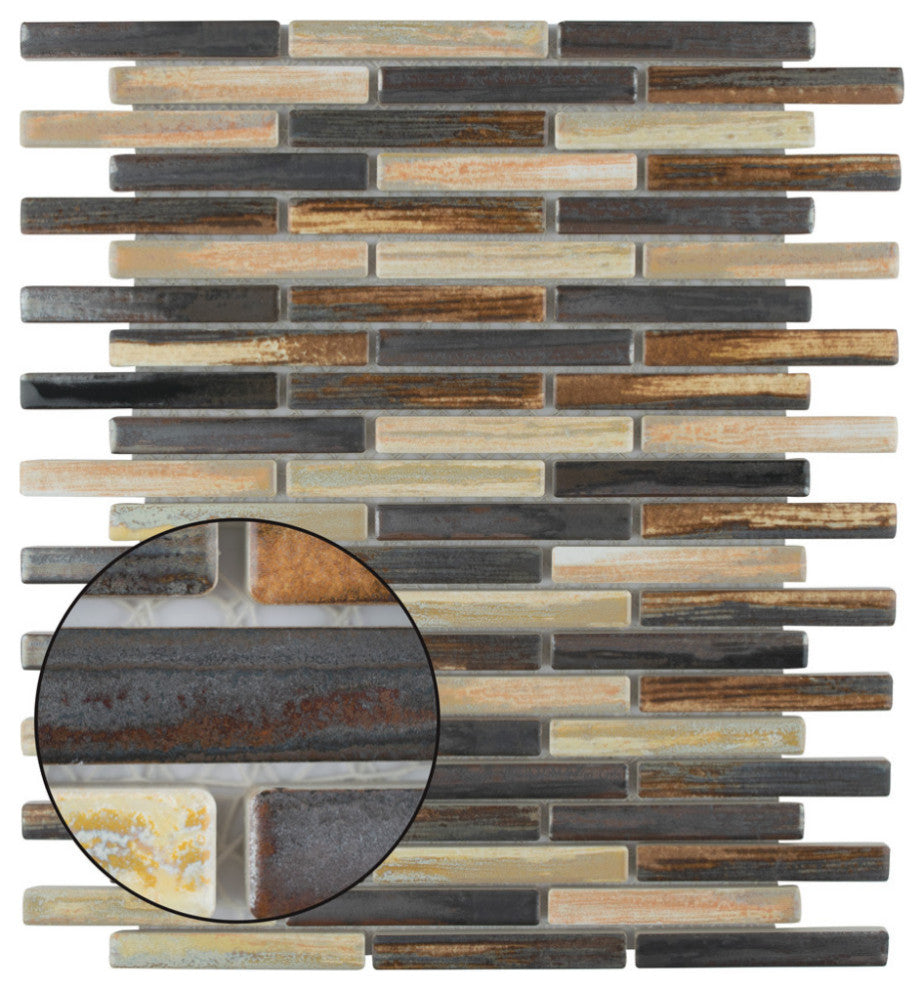 Rustica Brick Mosaic Floor and Wall Tile, Highlands, Sample