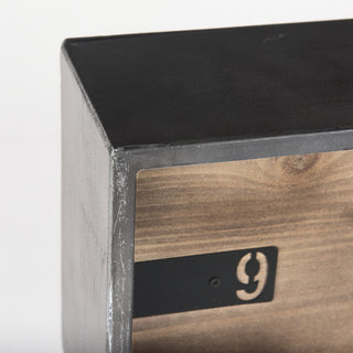 Harvey 13.0Lx4.5Wx8.1H Black Metal and Wood Rectangular Table Clocket