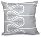 Fern Floral Print Pillow, Gray, 16"x16"