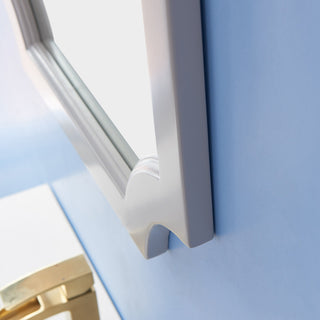 Grossetto 24" Irregular Farmhouse Bathroom/Vanity Framed Wall Mirror, Paris Grey