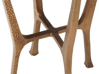 End Table Side Antique Gold Black Bronze Distressed Granite Aluminum