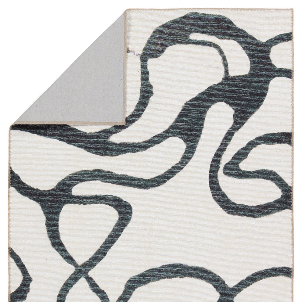 Cosme Powerloomed Indoor Abstract White/Gray Area Rug 4'2"X6'