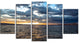 Beautiful Seascape under Cloudy Sky, Seashore Canvas Art, 60"x32", 5 Panels