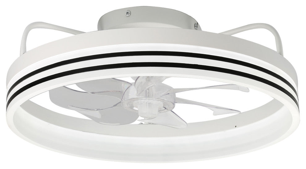 20" Smart App Remote Control Flush Mount Ceiling Fan with Lights for Bedroom, White