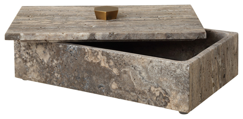 Uttermost Griseus Travertine Stone Box