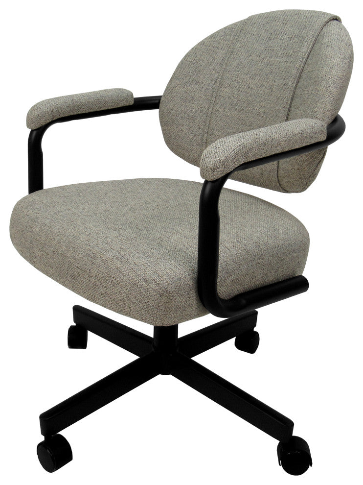 M-70 Caster Swivel Tilt Kitchen Chair with Wheels, Portwood Ash - Black