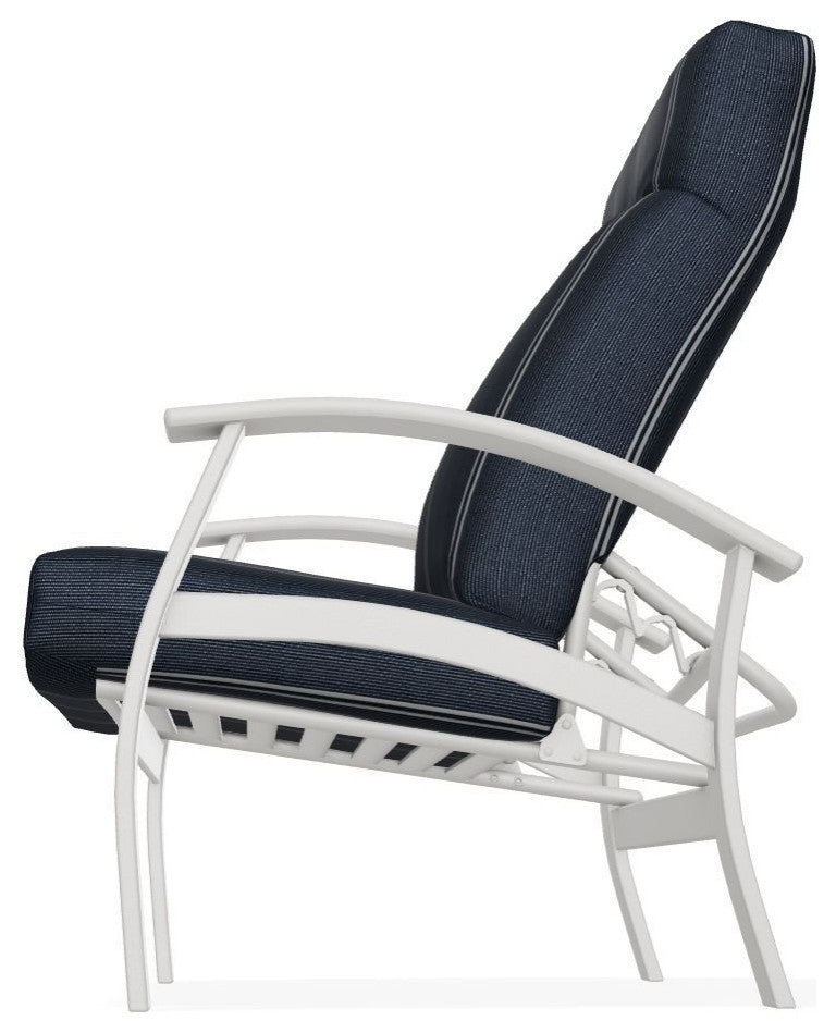 Belle Isle Cushion Outdoor Adjustable Back Chair, Equal Ink/Snow