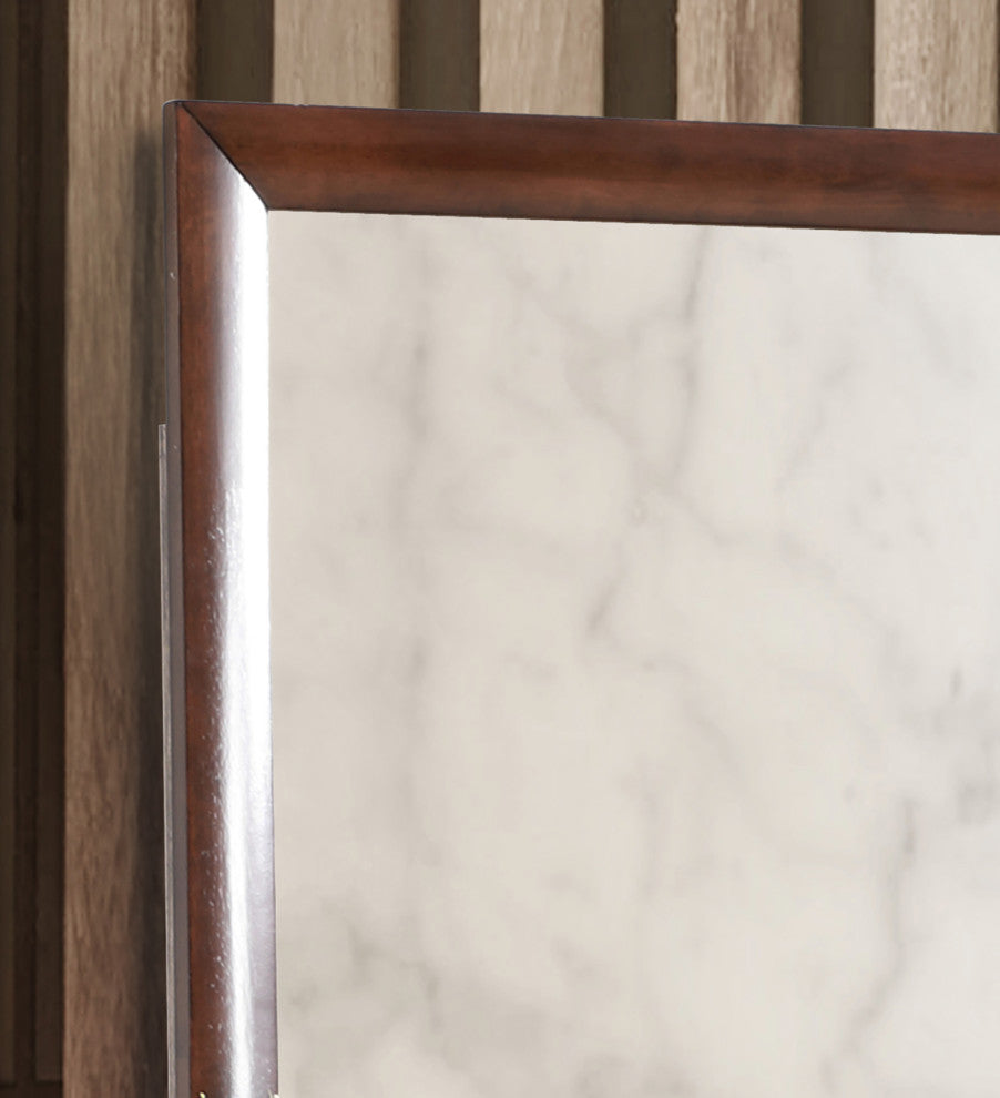 Marilla 35"x39"Modern Rectangle Framed Dresser Mirror, Cappuccino