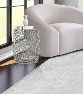 Priya Aluminum Coffee Table, Silver, End Table