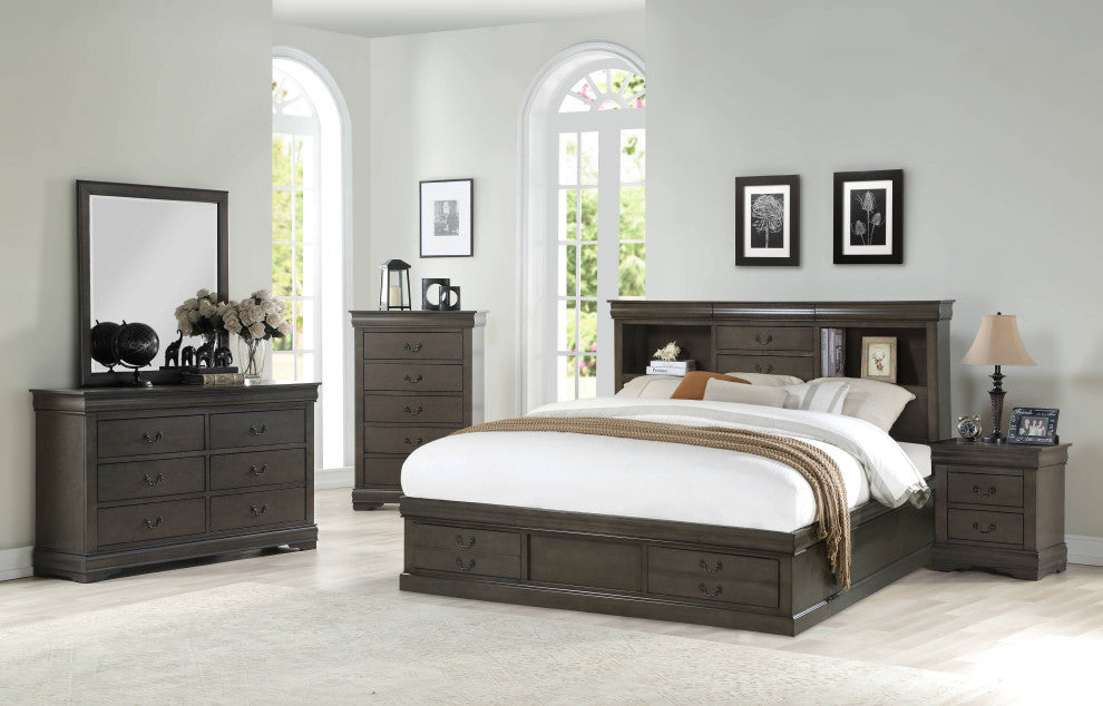 ACME Louis Philippe III Bed With Storage, Queen