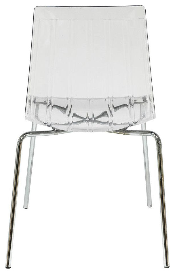 LeisureMod Ralph Dining Chair, Clear
