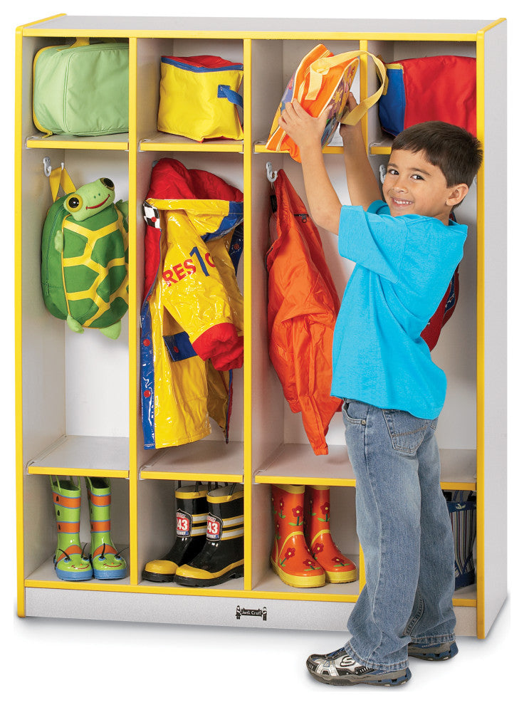 Rainbow Accents 4 Section Coat Locker - Teal