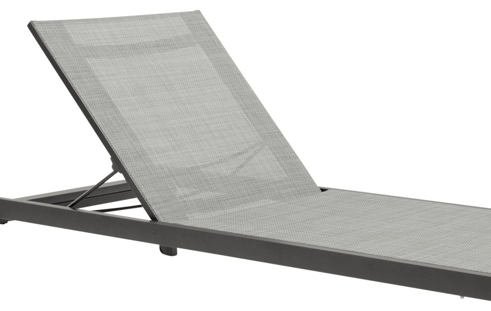 Solana Outdoor Dark Gray Aluminum Stacking Chaise Lounge Chair Set of 2
