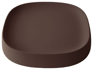 Pebble  Modern Plant Caddy with Hidden Wheels, Bark, Medium