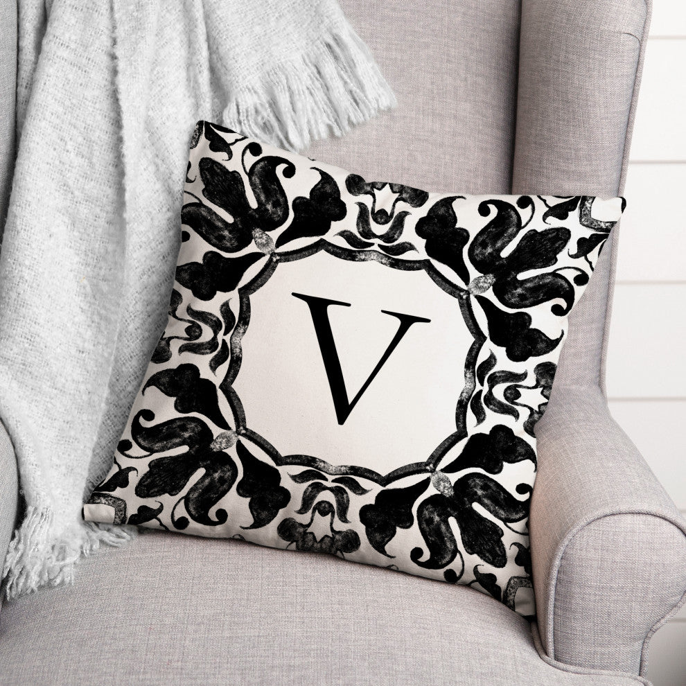 V Monogram 18x18 Indoor / Outdoor Pillow