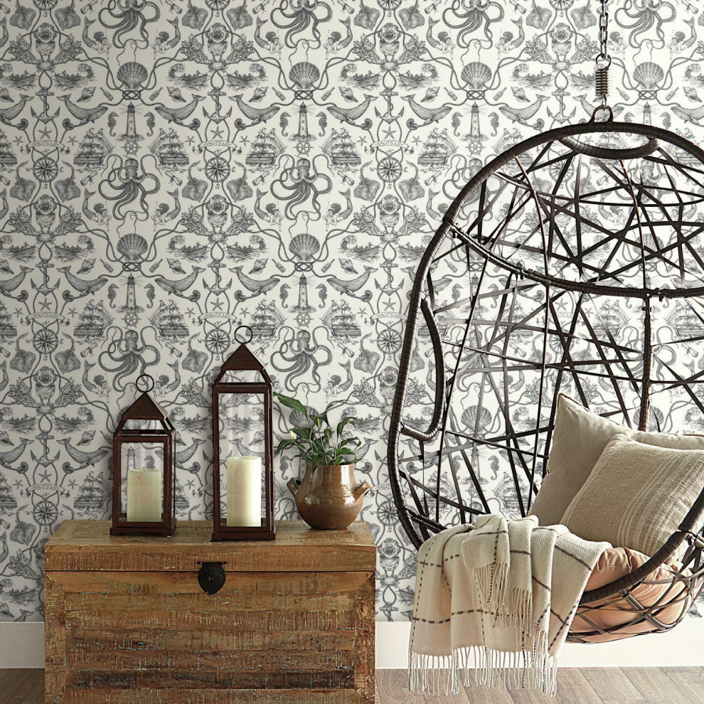Deep Sea Toile Peel & Stick Wallpaper