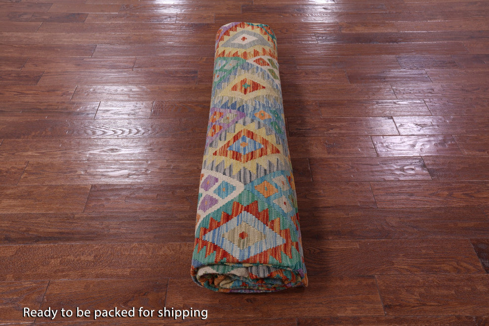 Reversible Wool On Wool Kilim Flat Weave Rug 11' 9" X 16' 6" - Q12539