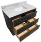 Avery Bathroom Vanity, Dark Oak, 42", Top: Carrara Marble, Single