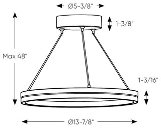 Eclipse 14" Double Ring LED Pendant