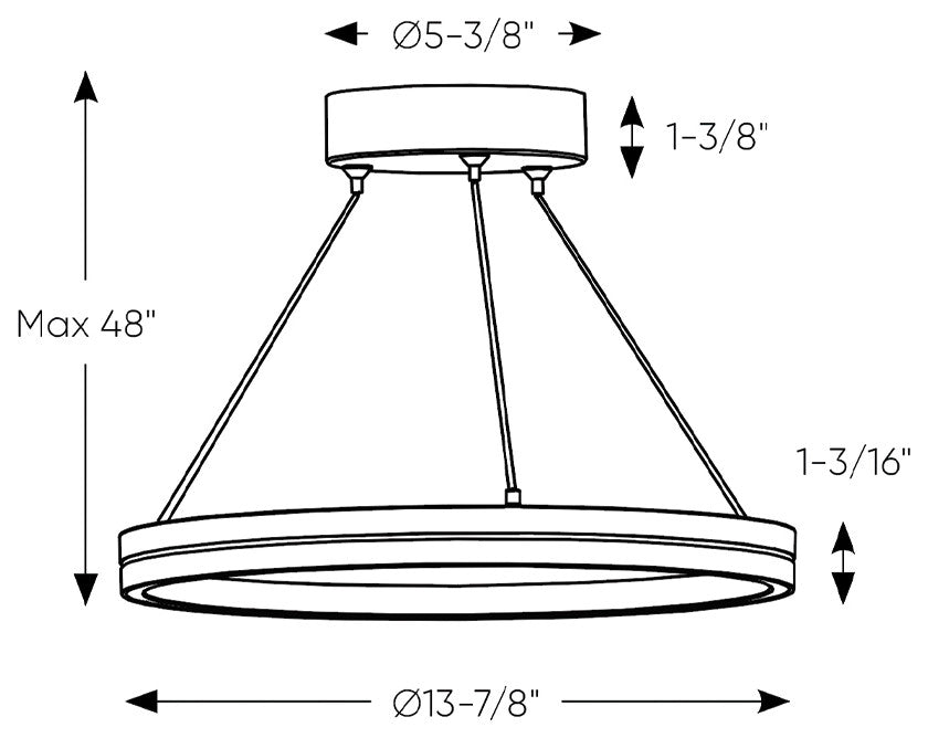 Eclipse 14" Double Ring LED Pendant