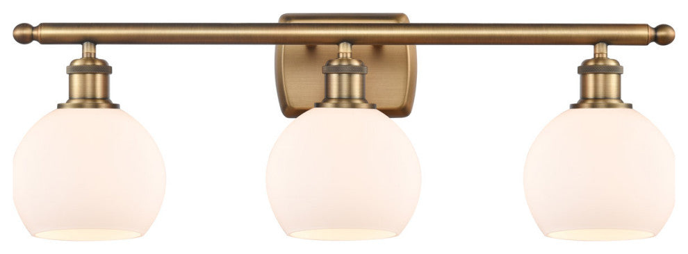 Innovations 516-3W-BB-G121-6 3 Light Bath Vanity Light, Brushed Brass