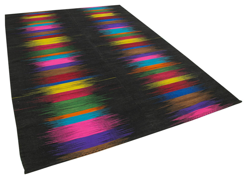 Rug N Carpet - Handmade Oriental 6' 8'' x 9' 7'' Modern Design Wool Kilim Rug