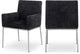 Reeves Upholstered Dining Chair, Black, Chenille , AC, Brushed Silver, Set of 2