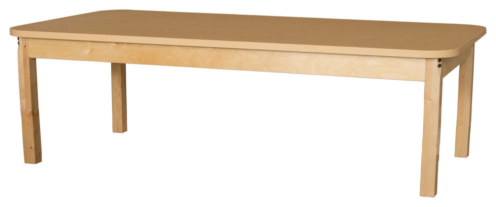 Rectangle High Pressure Laminate Table with Hardwood Legs, 29"