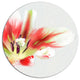 Watercolor Red Tulip Flower, Floral Round Metal Wall Art, 23"