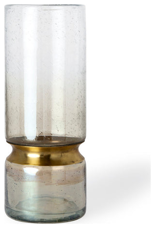 Adriatic Gold Metal Glass Vase, Large
