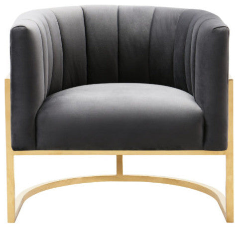 TOV Furniture Magnolia Grey Velvet  Chair