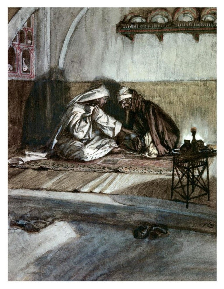 "Interview Between Jesus & Nicodemus" Print by James Tissot, 25"x32"
