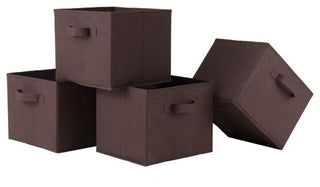 Capri Set of 4 Foldable Chocolate Fabric Baskets
