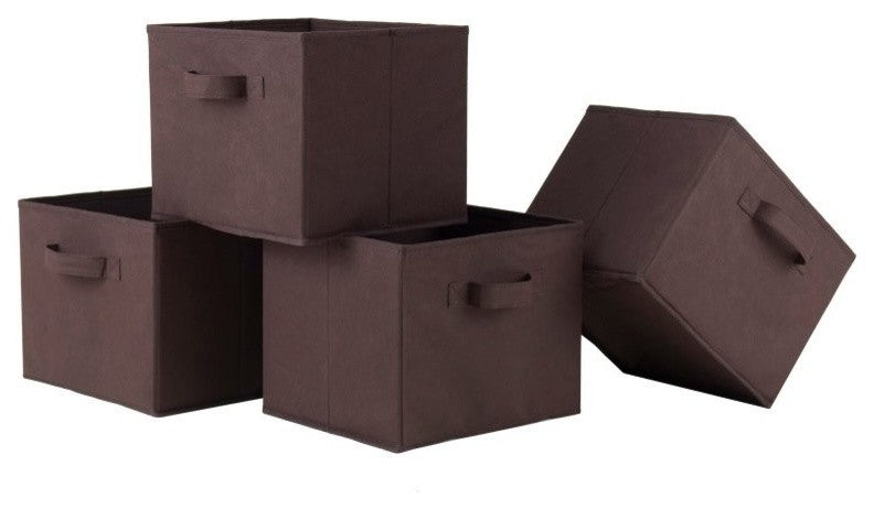 Capri Set of 4 Foldable Chocolate Fabric Baskets