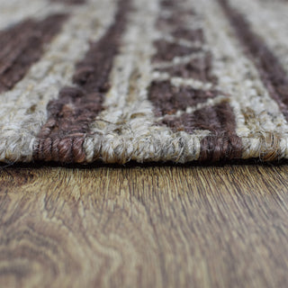HAND KNOTTED SUMAK JUTE ECO-FRIENDLY SOLID AREA RUG,Brown Beige,Oriental,Outdoor, [Rectangle] 4'x6'