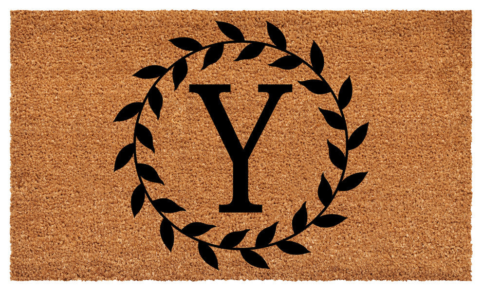 Calloway Mills Laurel Wreath Doormat, Letter Y