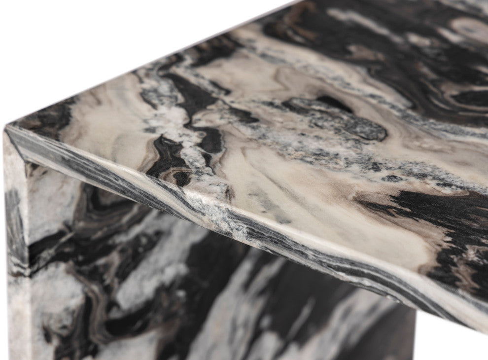 Canova Marble End Table, Black, End Table