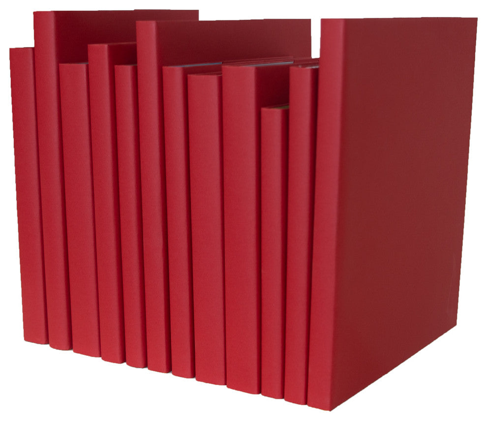 Decorative Books - Orchard Oversized Paper Wrapped Book Bundle - 1 foot of Red Books