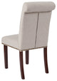 HERCULES Series Beige Fabric Parsons Chair - Rolled Back,  Walnut Finish