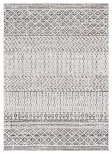 Surya Veranda VRD-2305 5'3"x7'3" Rug, Black/Ivory/Dark Brown/Taupe