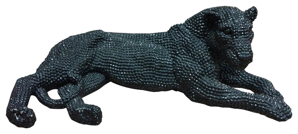 Contemporary Panthera Statue Black - Black