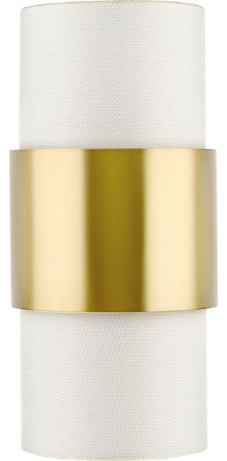 Silva Collection Two-Light Brushed Nickel White Linen Shade Wall Sconce, Brushed Bronze